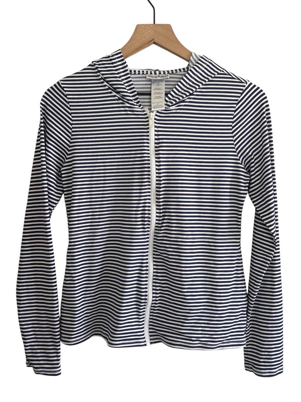 Tommy Bahama Full Zip Hooded Rash Guard Jacket UPF 50+ Women's Small Navy White - Picture 2 of 14